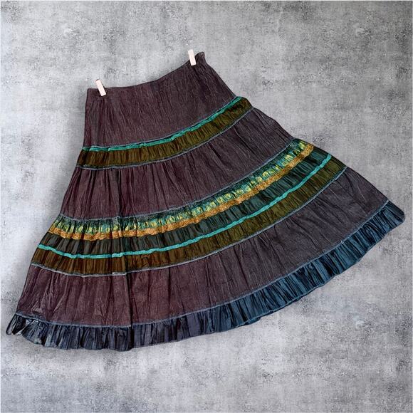 FJVA Paris “Thème Bohème” Boho Maxi Skirt – Made in France –Vintage 2000’s Sz 44 - Picture 1 of 6